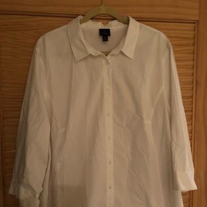 White 3/4 sleeve dress shirt